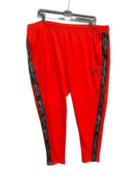 Adidas Vibrant Red "3-Stripes" Multi-Language Track Pants 2XL